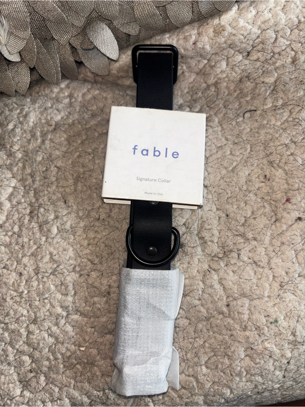 Fable Signature Dog Collar XL Black Waterproof TPU Made in USA NWT